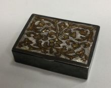 A rectangular silver and enamelled top box with sc