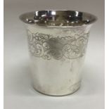 A French tapering silver beaker attractively decor