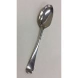 A heavy Georgian silver Hanoverian pattern spoon.