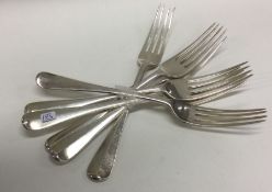 A good set of six OE pattern silver forks. London.