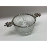 A stylish silver and glass mounted two handled bow