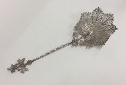 A fine quality silver filigree serving spoons deco