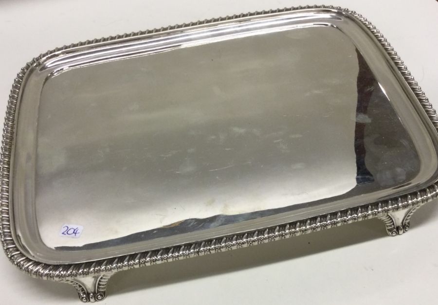 A large George III rectangular silver salver with - Image 2 of 3
