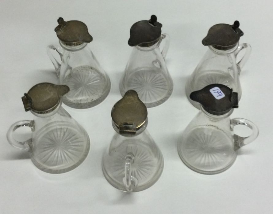 A rare set of six good silver mounted whisky noggi - Image 2 of 5