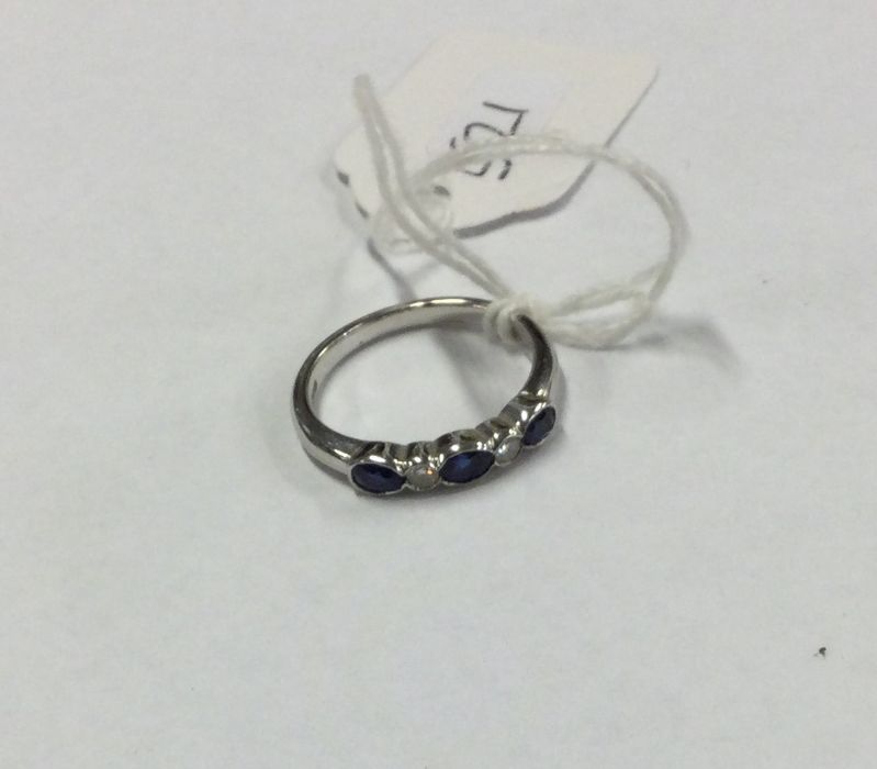 An 18 carat gold sapphire and diamond five stone r - Image 2 of 2