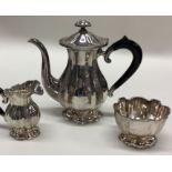 A good quality Continental silver three piece tea