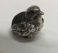 CHESTER: A good quality cast silver pin cushion in