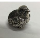 CHESTER: A good quality cast silver pin cushion in
