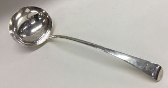 A crested OE pattern silver soup ladle. Approx. 18