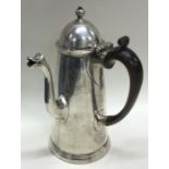 A good George I silver side handled coffee pot of