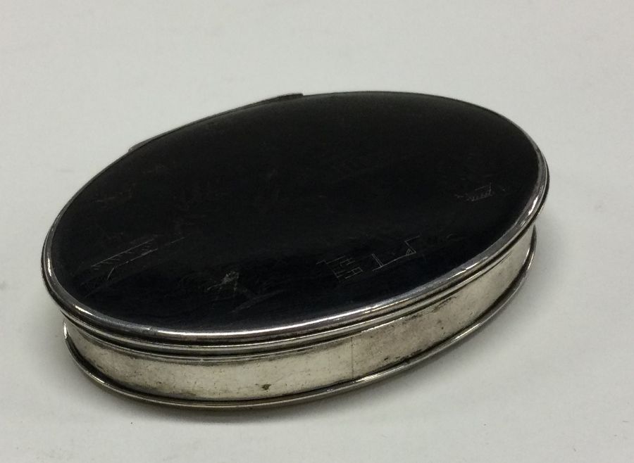 An early Georgian silver and tortoiseshell snuff b