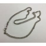 A large silver curb link watch chain. Approx. 65 g