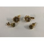 A pair of diamond mounted stud earrings etc. Appro