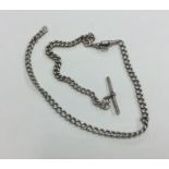 A silver curb link bracelet together with a chain.