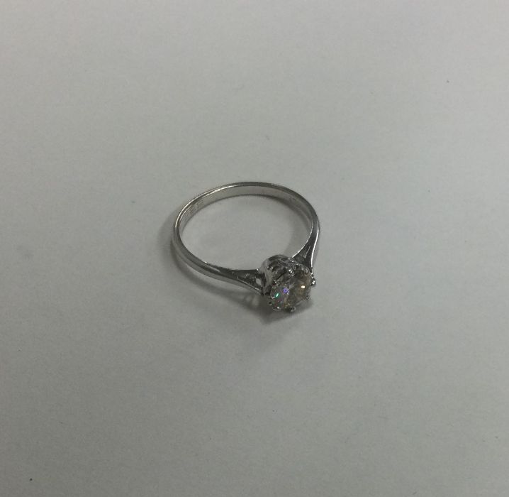 A good diamond single stone ring in 18 claw eight - Image 4 of 4