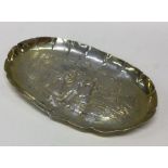 A good Continental oval silver letter tray decorat