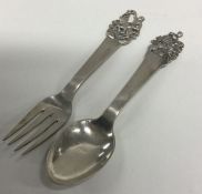 A heavy Continental silver two piece christening s