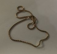 A 9 carat rope twist neck chain. Approx. 4 grams.