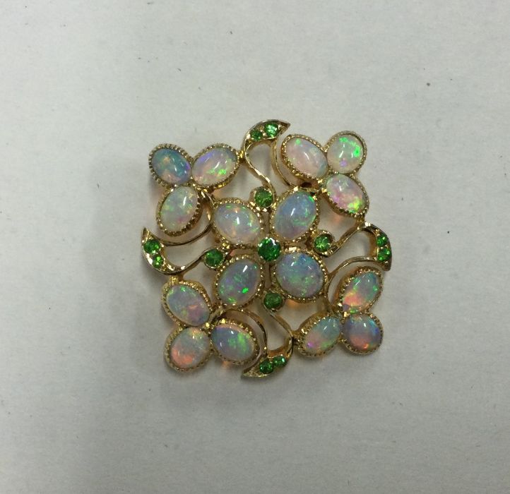 An attractive Victorian opal and demantoid garnet - Image 2 of 2