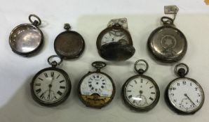 A large bag of silver cased pocket watches. Approx