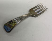 An unusual silver and enamelled 'Jack and Jill' fo