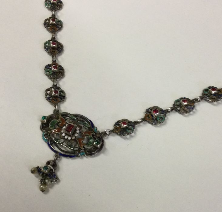 A good Austro-Hungarian silver and enamelled penda