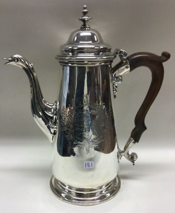 A good heavy Georgian silver tapering coffee pot m - Image 2 of 2