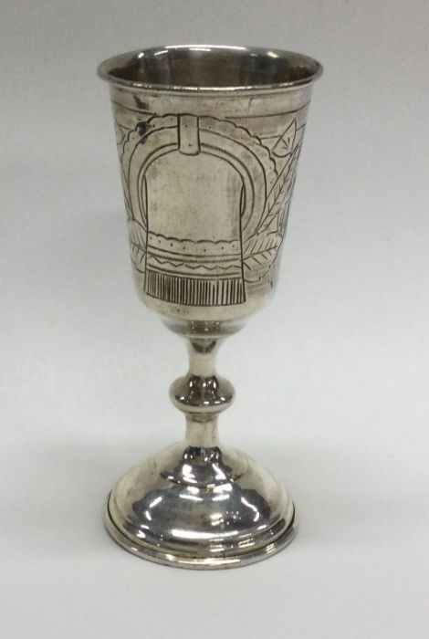 A Russian silver tapering goblet. Approx. 38 grams