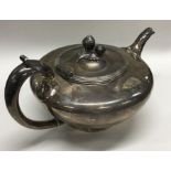 A good plain heavy William IV silver teapot with r