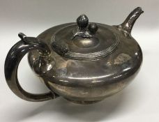 A good plain heavy William IV silver teapot with r