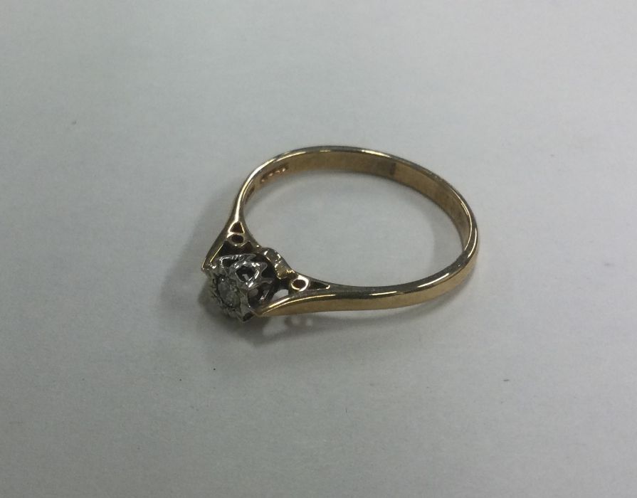 A 9 carat single stone diamond ring in claw settin - Image 2 of 3