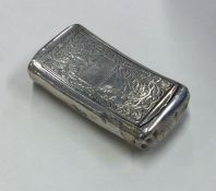 A hinged Georgian silver snuff box of typical form