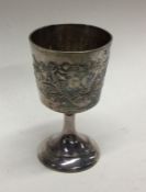 A French silver spirit goblet attractively decorat