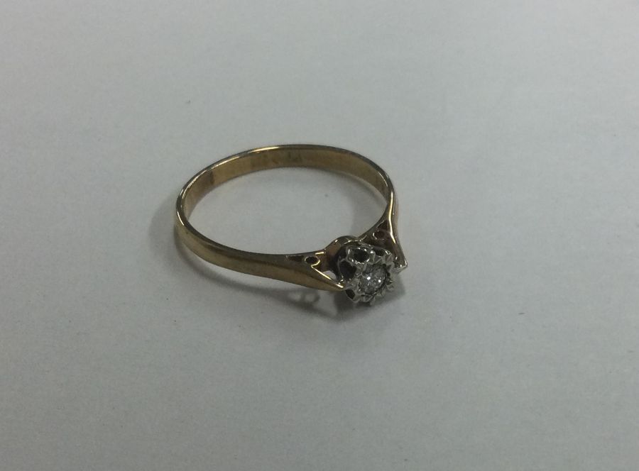 A 9 carat single stone diamond ring in claw settin - Image 3 of 3