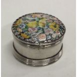 An early mid 17th Century silver reeded pill box /