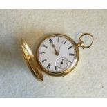 A heavy gents 18 carat full hunter pocket watch with w