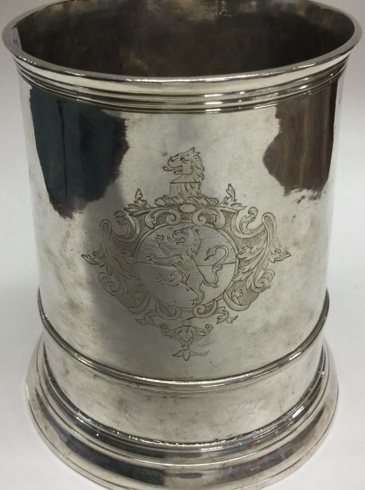 A large fine quality tapering silver mug on sweepi - Image 3 of 4