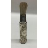 A good quality Victorian engraved silver shaving b