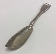 A heavy fiddle pattern silver butter knife with cr