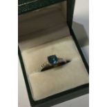 A 9 carat single stone ring in claw setting. Appro