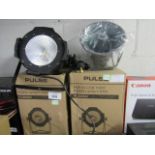 (TN90/91) 2x boxed Pulse RGBW lantern lights together with a Show TC.15AH horn speaker