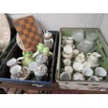 2x crates mixed ceramics inc. part Wedgewood 'Autumn Vine' coffee service, oriental pot, 2x jars, 2x