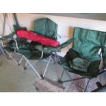 Underbay of camping equipment incl. adult and child folding chairs