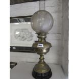 Modern oil lamp with funnel and glass shade