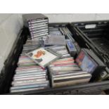 Crate of various CDs and cassettes, mainly classical