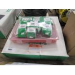 Box of Schneider coiled trunking together with a cable clip organiser and qty. of cable clips