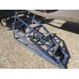 Pair of blue metal car ramps