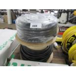 Roll of armoured cable together with a part reel of armoured cable