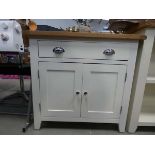 11 Oak white painted double door cupboard