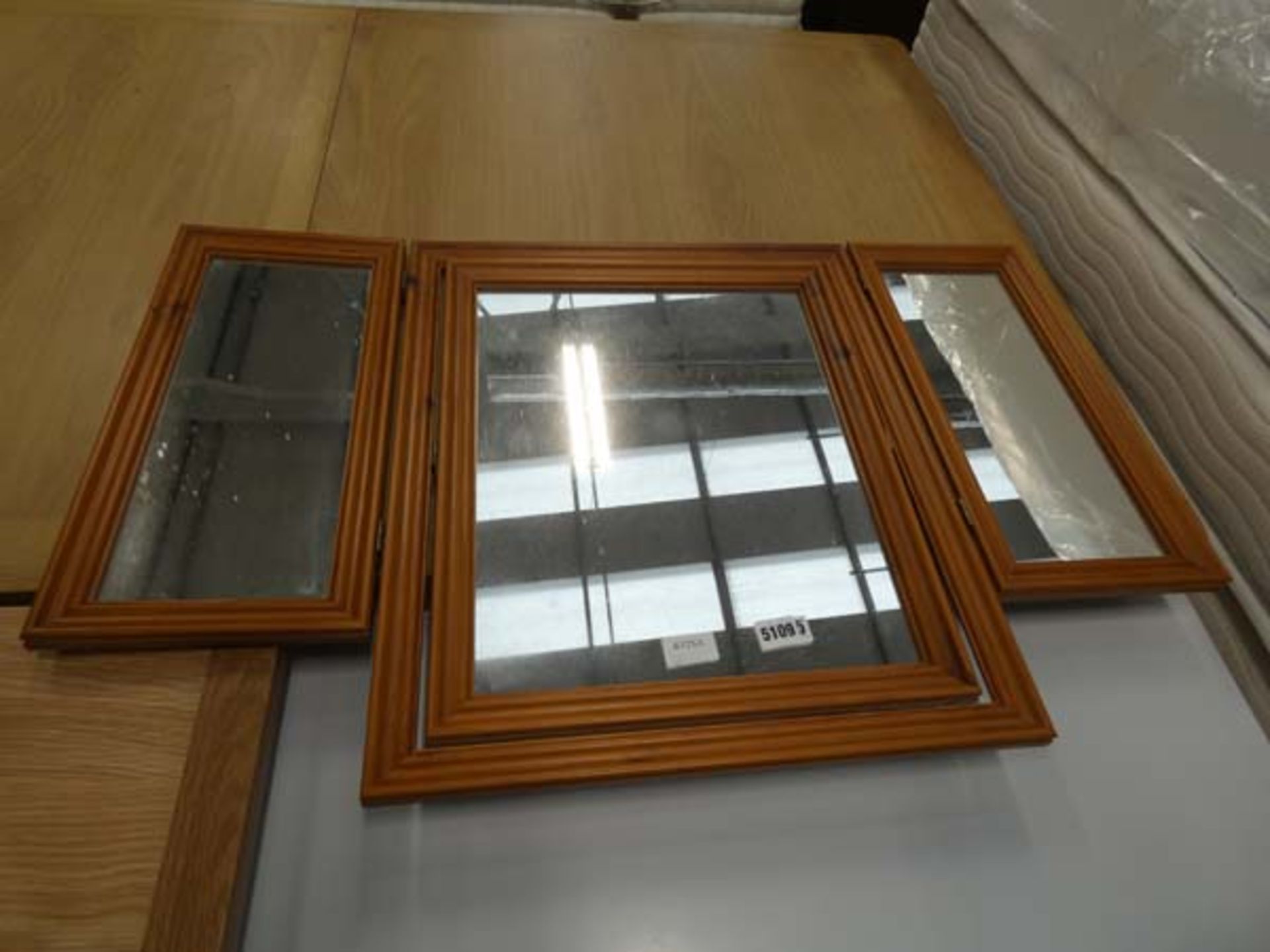 5245 - Pine 3 panel dressing table mirror